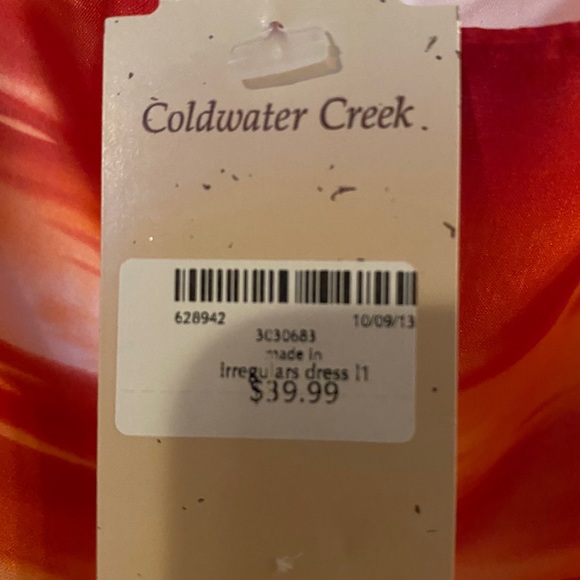 NBW ColdWater Creek, Red-Orange Summer Dress - Picture 5 of 5